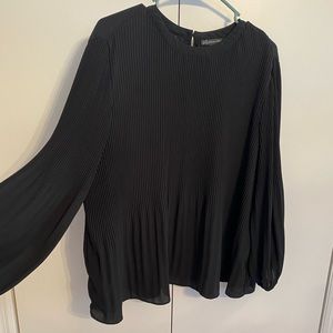 Adrianna Papell Black chiffon crinkle blouse size XL